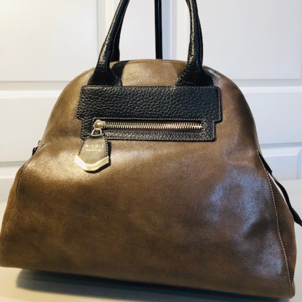 Nicoli Leather & Suede Satchel